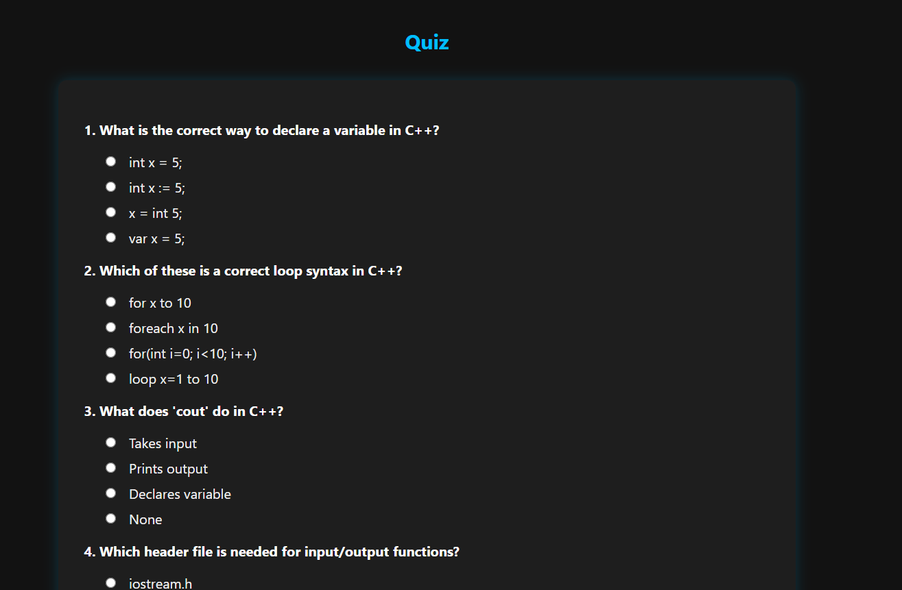 Quiz App Screenshot